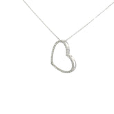 14k White Gold .25ct G SI1 Round Diamond Heart Necklace